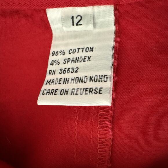 Red Wrap Skirt Vintage Midi Skirts Women's Stretchy Elastic Button Size 12 - Picture 4 of 12